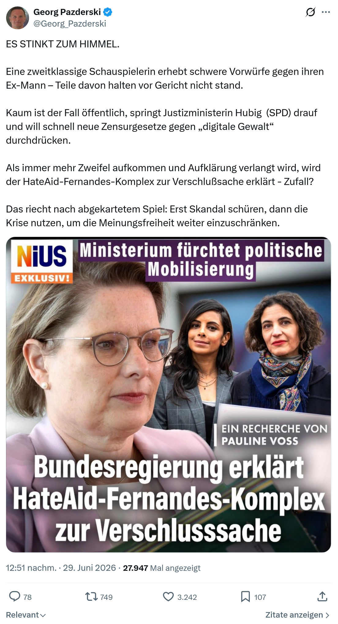 Georg Pazderski: ES STINKT ZUM HIMMEL...