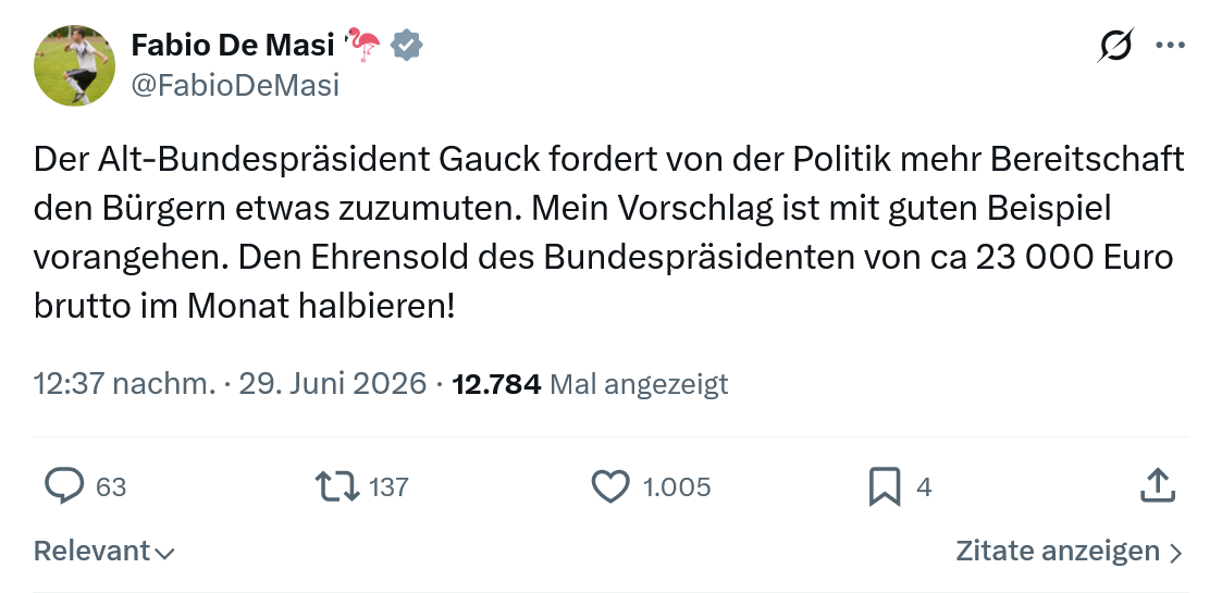 Fabio De Masi: Der Alt-Bundespräsident Gauck...