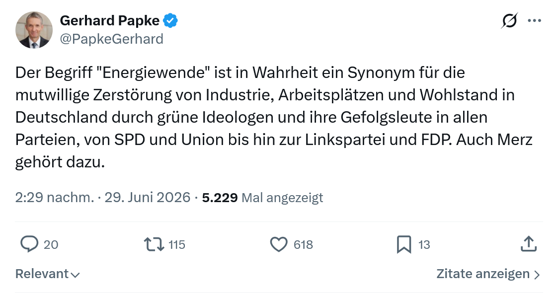 Gerhard Papke: Der Begriff "Energiewende"...