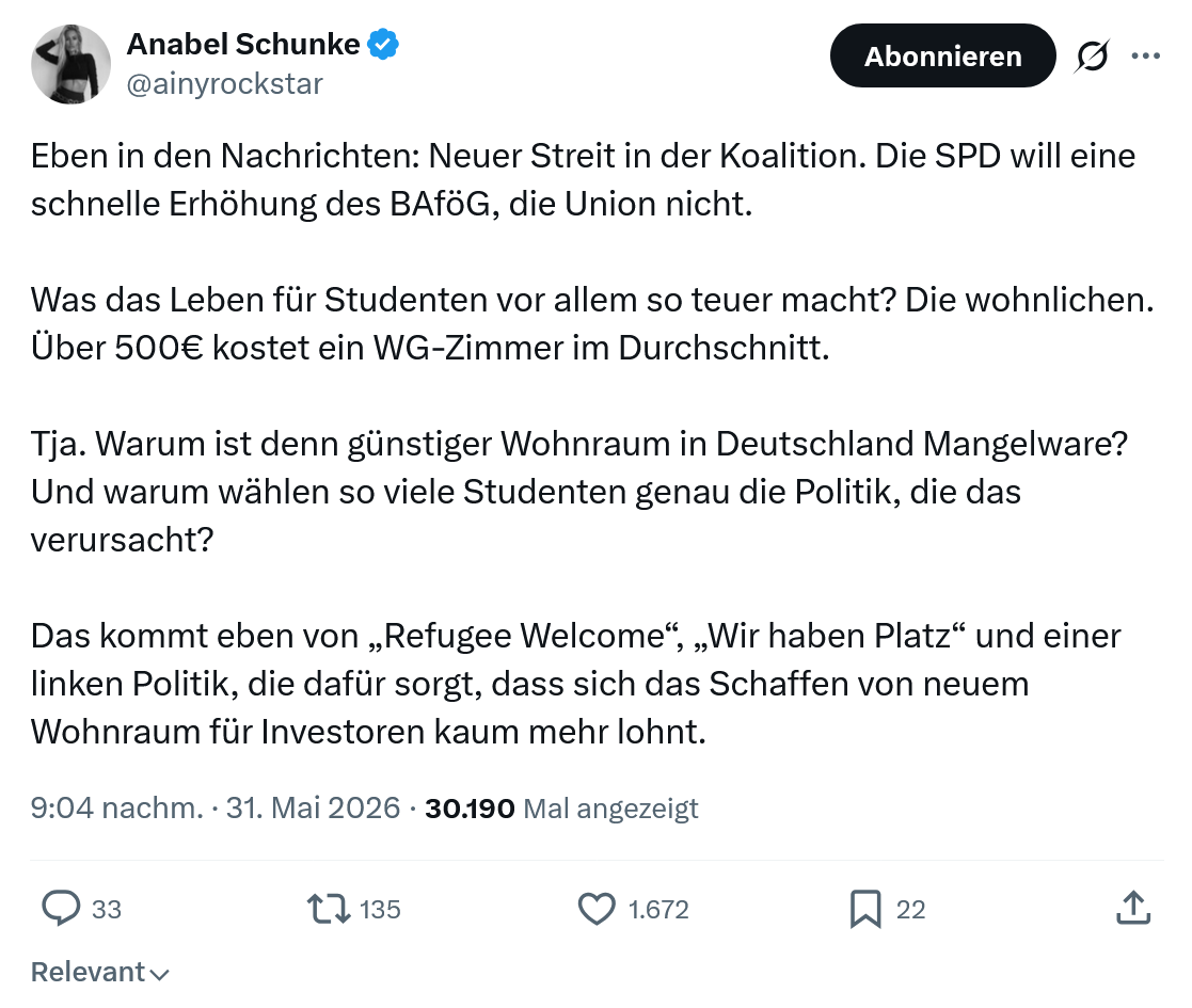 Anabel Schunke: Eben in den Nachrichten…