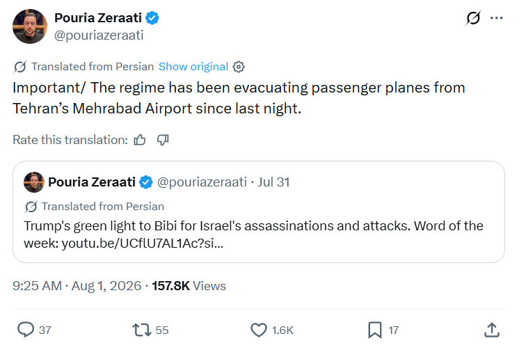 Pouria Zeraati: The regime has been evacuating...