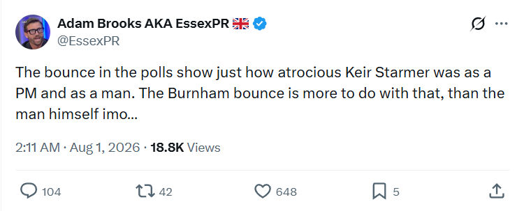 Adam Brooks: The bounce in the polls show...