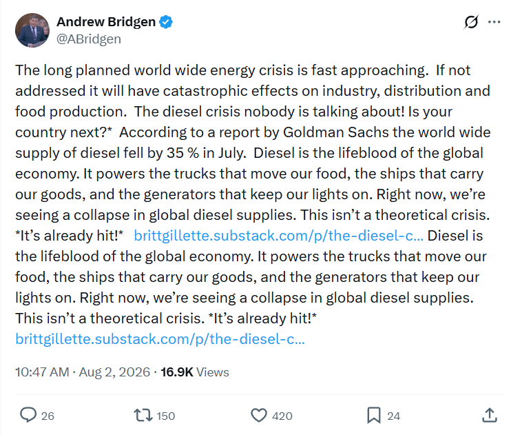 Andrew Bridgen: The long planned world wide energy...