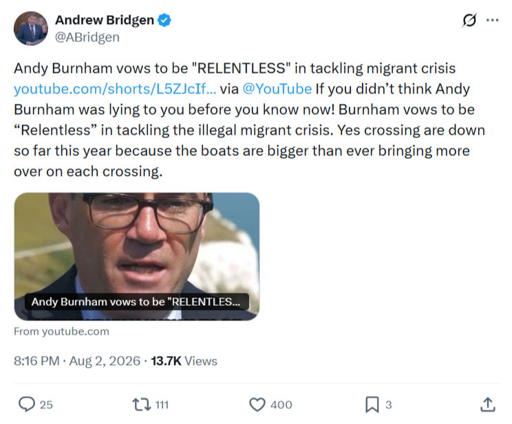 Andrew Bridgen: Andy Burnham vows to be...