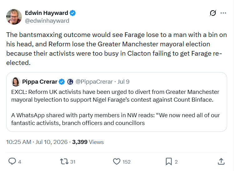 Edwin Hayward: The bantsmaxxing outcome would...