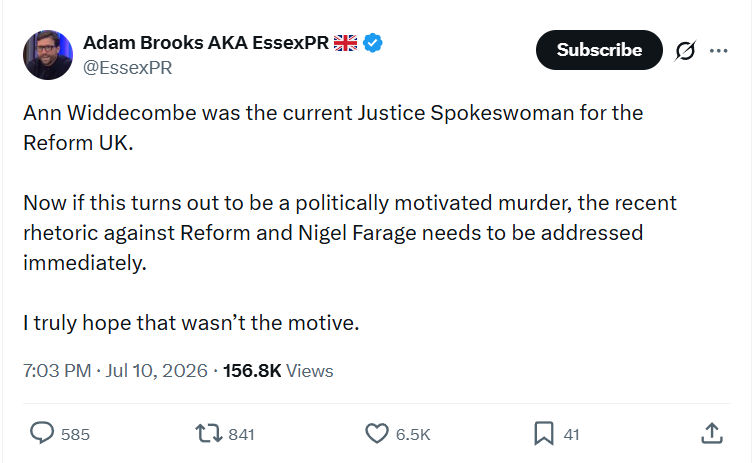 Adam Brooks: Ann Widdecombe was the current...