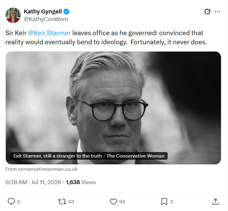 Kathy Gyngell: Sir Keir @Keir_Starmer leaves office as he governed...