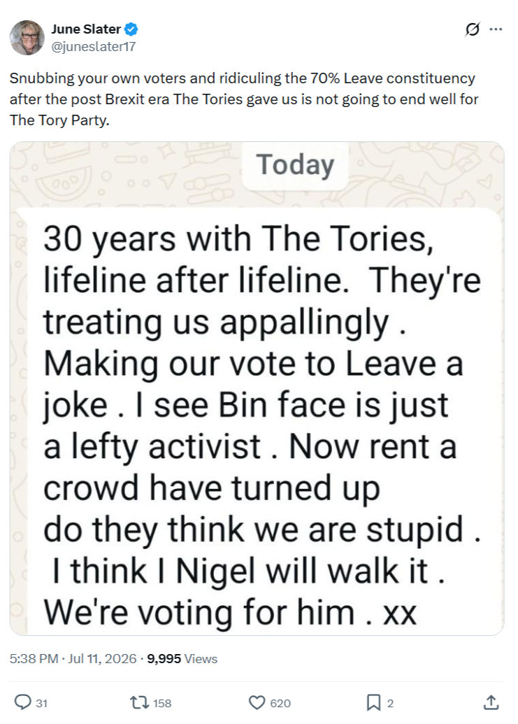 June Slater: Snubbing your own voters and ridiculing the 70%...