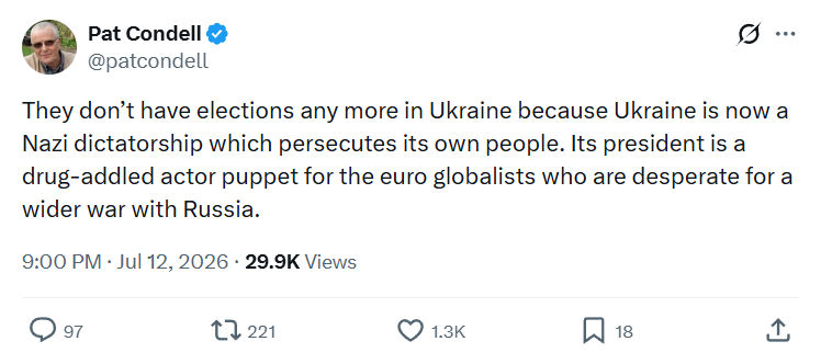 Pat Condell: They don’t have elections any more in Ukraine because Ukraine is now a Nazi...