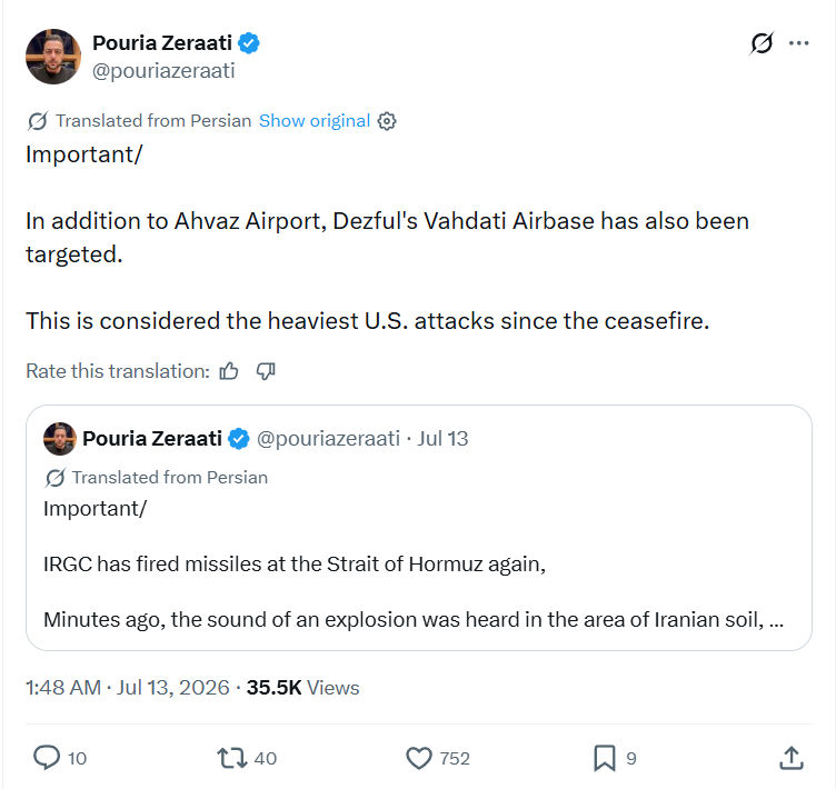 Pouria Zeraati: In addition to Ahvaz Airport...