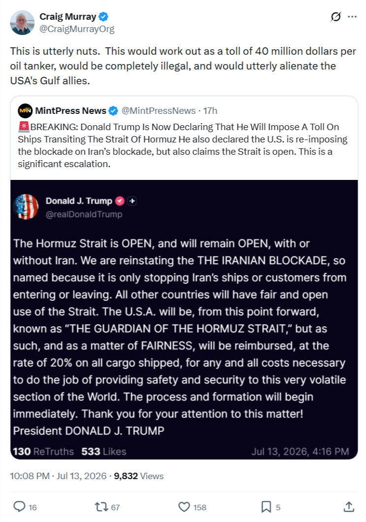 Craig Murray: This is utterly nuts...