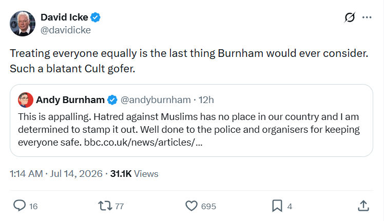 David Icke: Treating everyone equally...