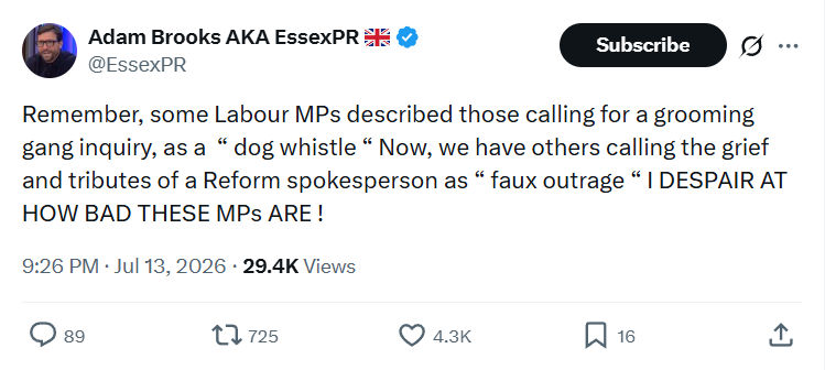 Adam Brooks: Remember, some Labour MPs described...