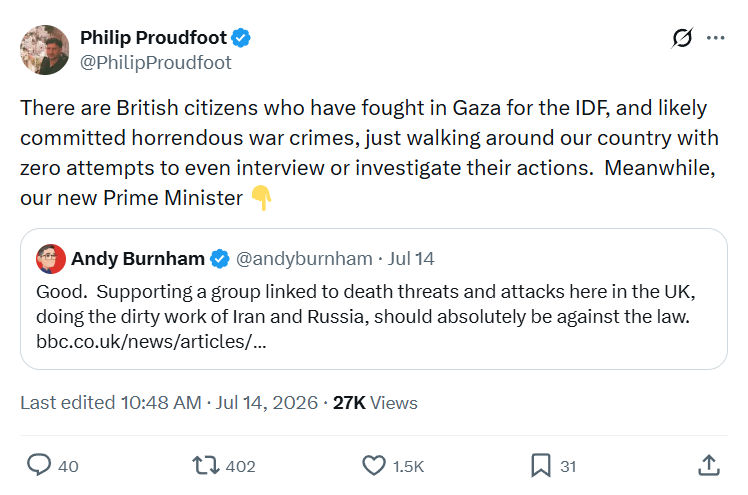 Philip Proudfoot: There are British citizens...