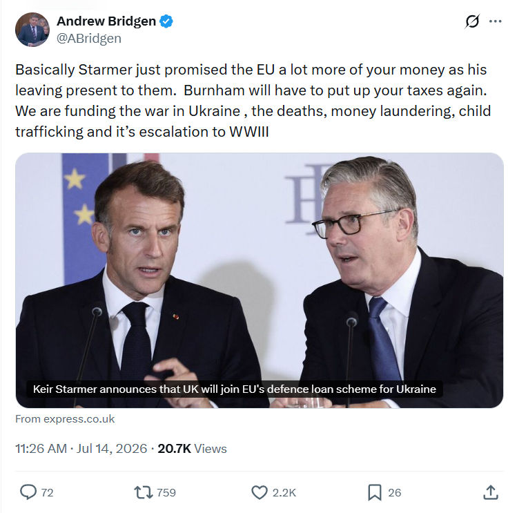 Andrew Bridgen: Basically Starmer just promised the EU...