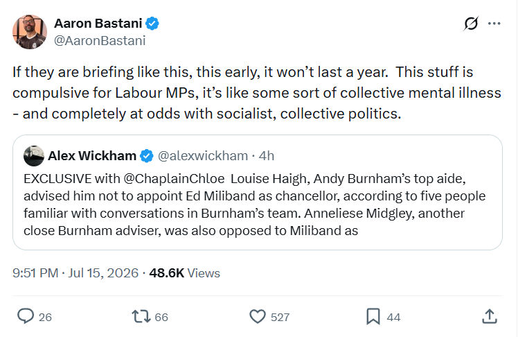 Aaron Bastani: If they are briefing like this...