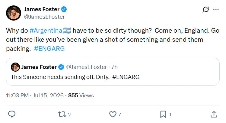 James Foster: Why do #Argentina have to be so dirty...
