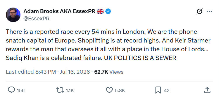 Adam Brooks: There is a reported rape every 54 mins...