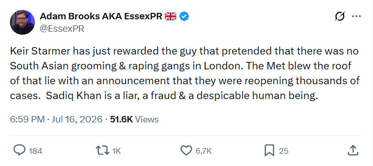 Adam Brooks: Keir Starmer has just rewarded the guy...