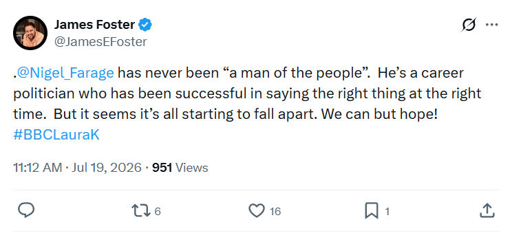 James Foster: @Nigel_Farage has never been...