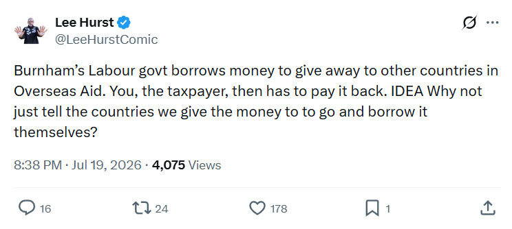 Lee Hurst: Burnham’s Labour govt borrows money...