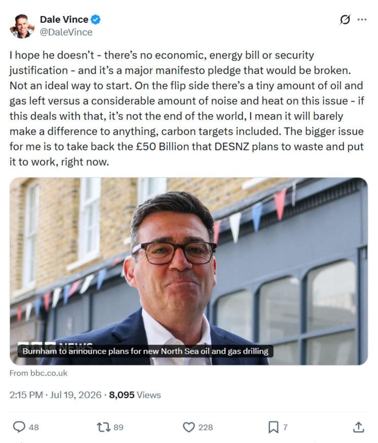 Dale Vince: I hope he doesn’t...