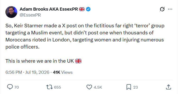 Adam Brooks: So, Keir Starmer made a X post...