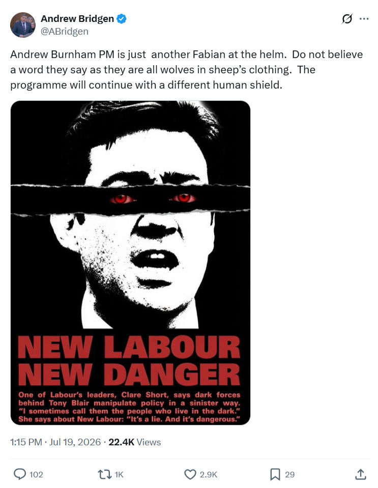 Andrew Bridgen: Andrew Burnham PM is just another...