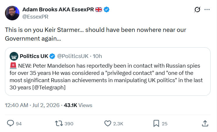 Adam Brooks: This is on you Keir Starmer…
