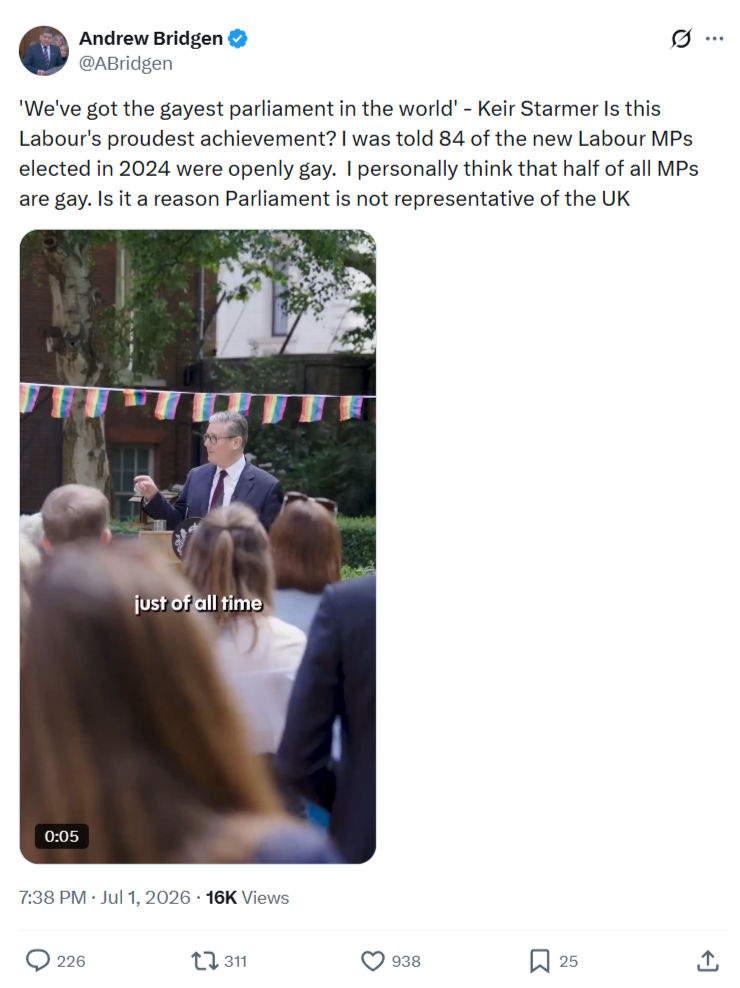 Andrew Bridgen: We've got the gayest parliament...