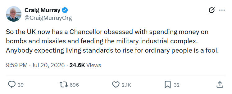 Craig Murray: So the UK now has a Chancellor...