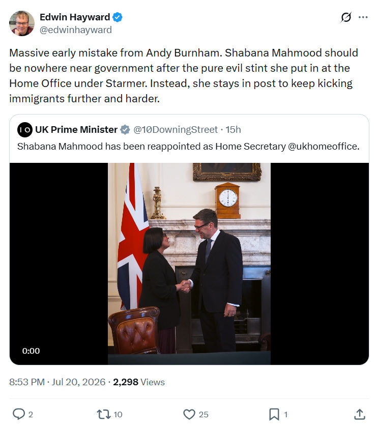 Edwin Hayward: Massive early mistake from Andy Burnham...