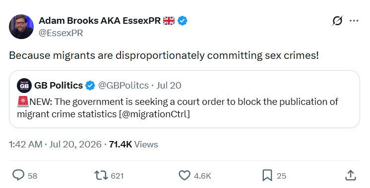 Adam Brooks: Because migrants...