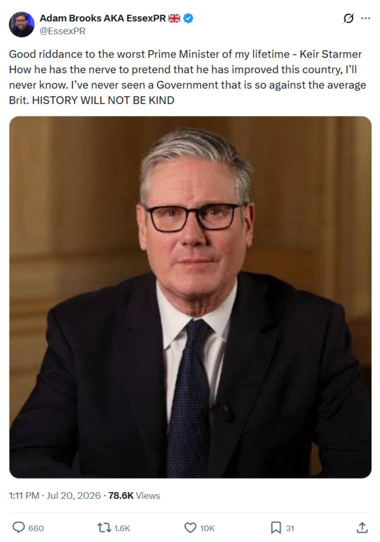 Adam Brooks: Good riddance to the worst Prime Minister...