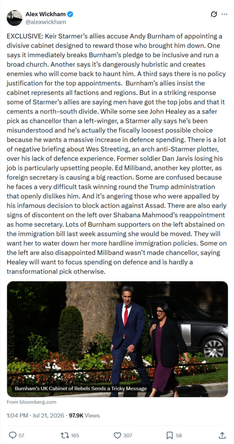 Alex Wickham: Keir Starmer’s allies accuse Andy Burnham...