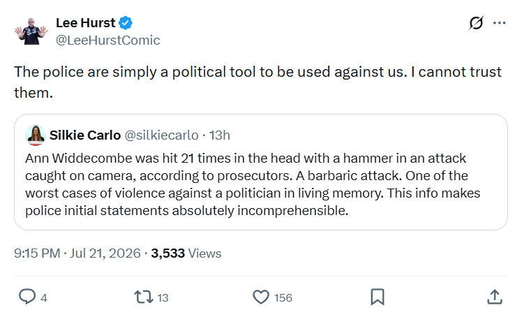 Lee Hurst: The police are simply...
