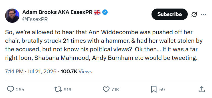 Adam Brooks: So, we’re allowed to hear that Ann Widdecombe...