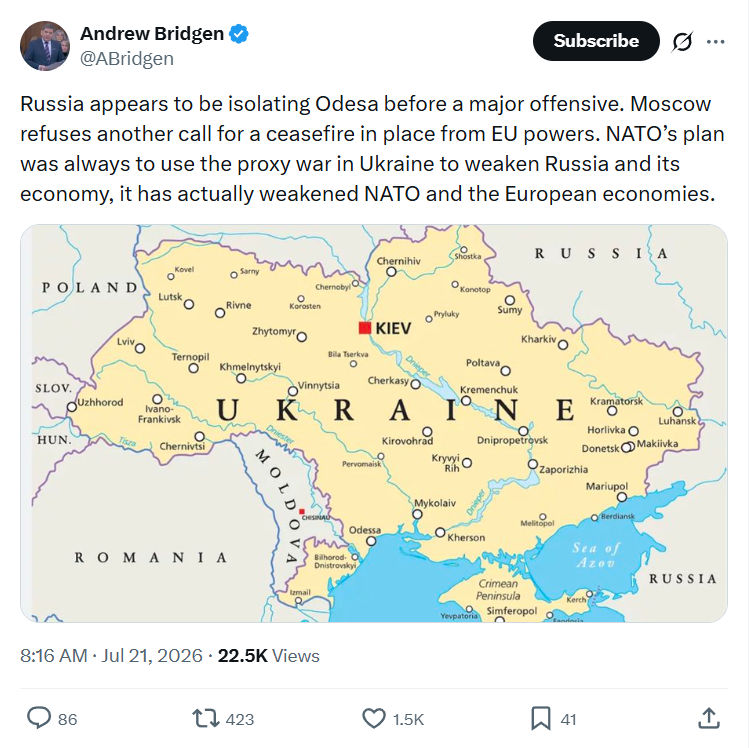 Andrew Bridgen: Russia appears to be isolating...