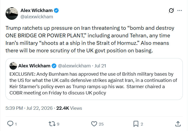 Alex Wickham: Trump ratchets up pressure on Iran...
