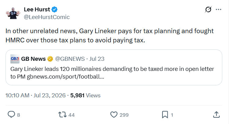 Lee Hurst: In other unrelated news...