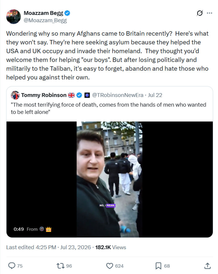 Moazzam Begg: Wondering why so many Afghans...
