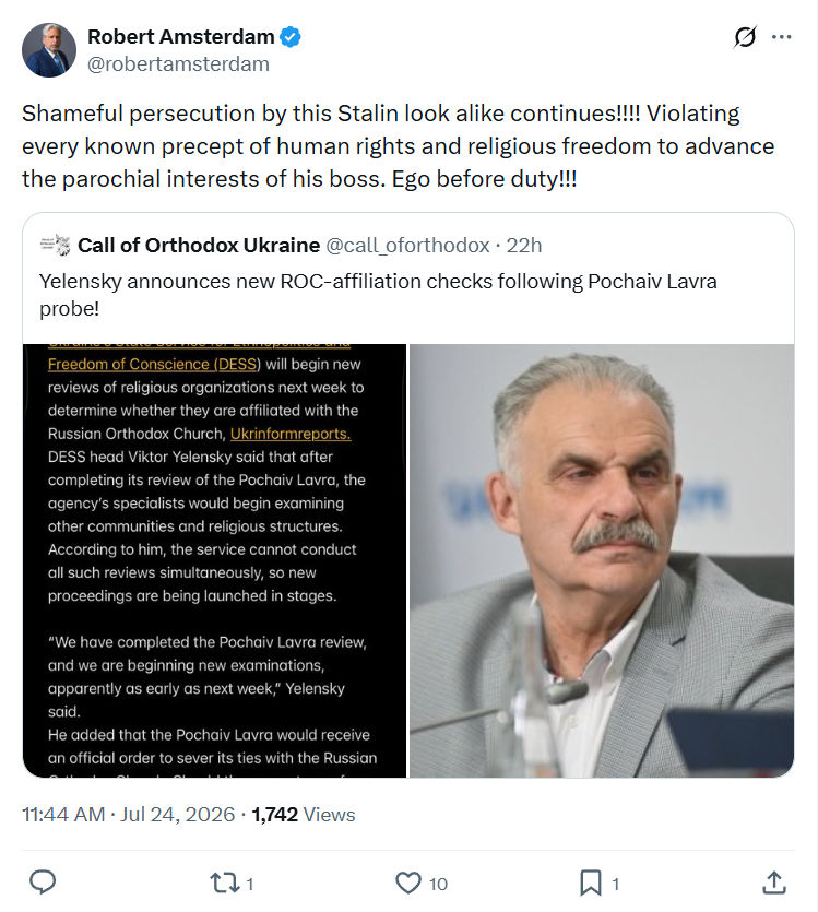 Robert Amsterdam: Shameful persecution by this Stalin...