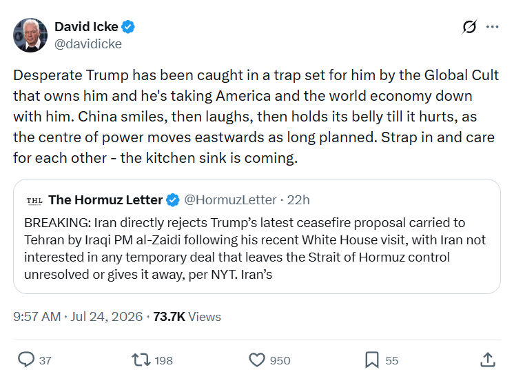 David Icke: Desperate Trump has been caught...