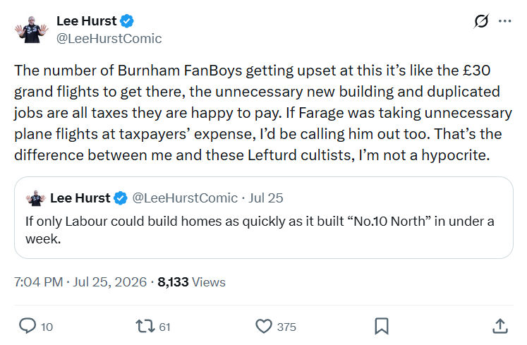 Lee Hurst: The number of Burnham FanBoys...