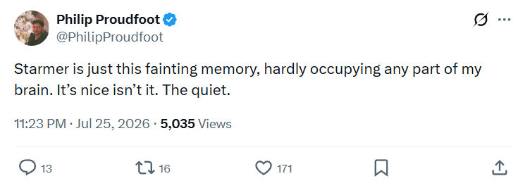 Philip Proudfoot: Starmer is just this fainting memory...