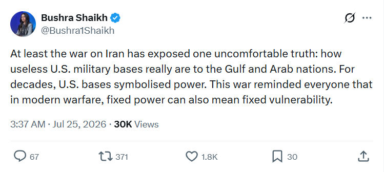 Bushra Shaikh: At least the war on Iran has exposed...