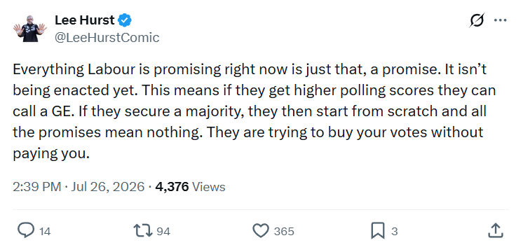 Lee Hurst: Everything Labour is promising right now...