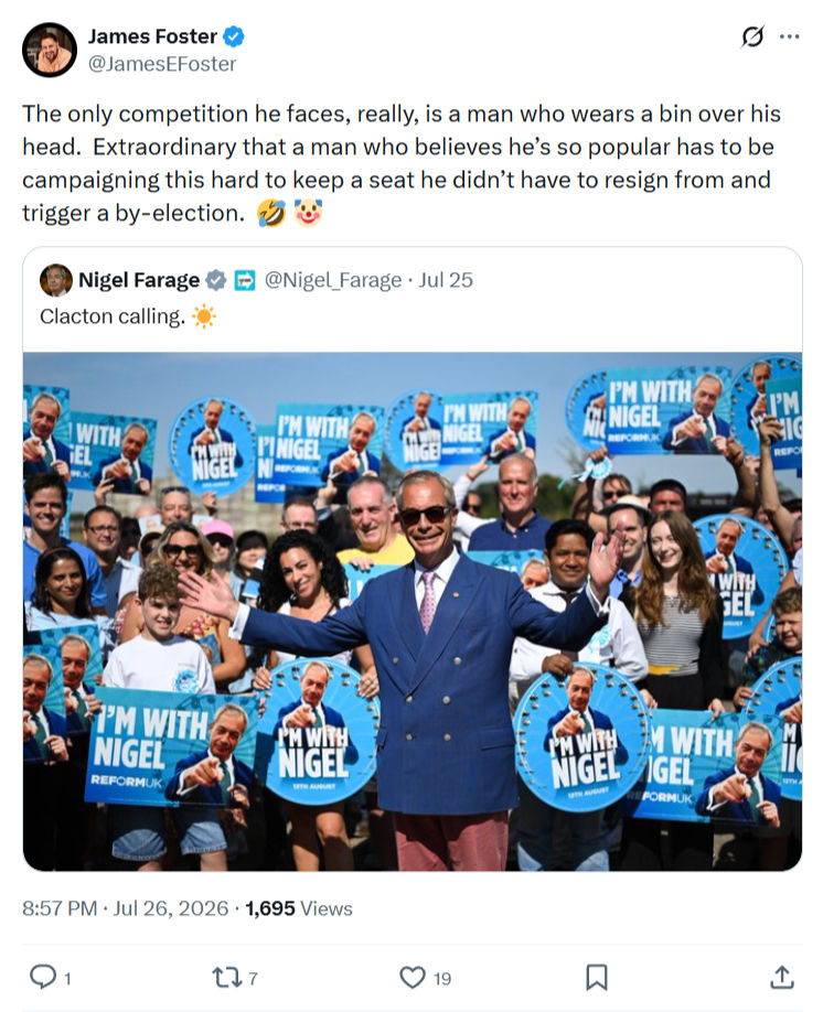 James Foster: The only competition he faces...