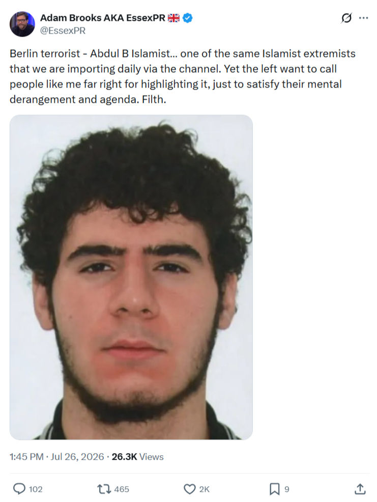 Adam Brooks: Berlin terrorist - Abdul B Islamist…