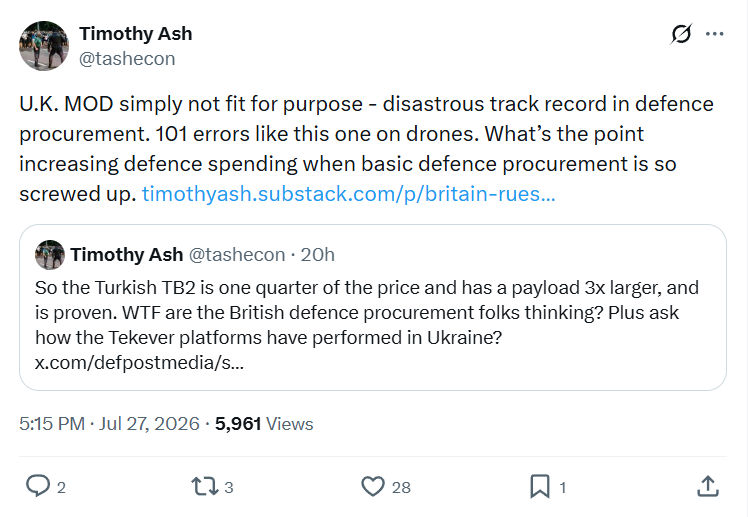 Timothy Ash: U.K. MOD simply not fit for purpose...